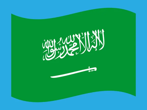 Lambaikan bendera Arab Saudi. Vektor . - Stok Vektor