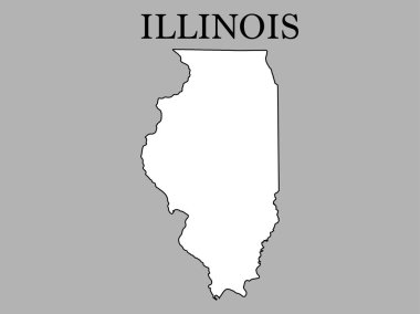 Illinois eyaleti Usa haritası. Vektör illüstrasyonu