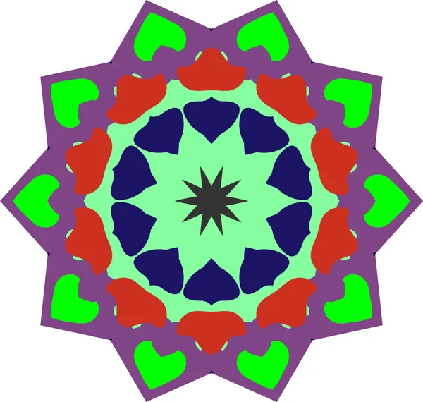 Motif floral rond ornemental. Illustration vectorielle — Image vectorielle