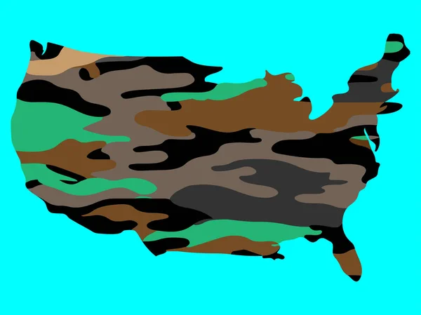 Carte de camouflage des États-Unis d'Amérique Illustration vectorielle — Image vectorielle