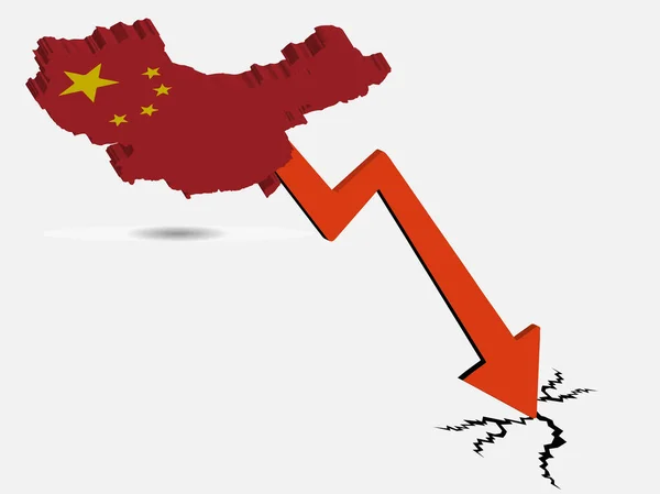 Концепция экономического кризиса в Китае — стоковый вектор