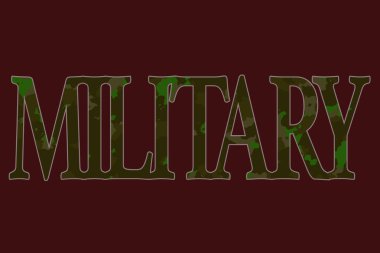 Siyah arkaplan üzerine kamuflaj Metin Askeri illüstrasyonuName