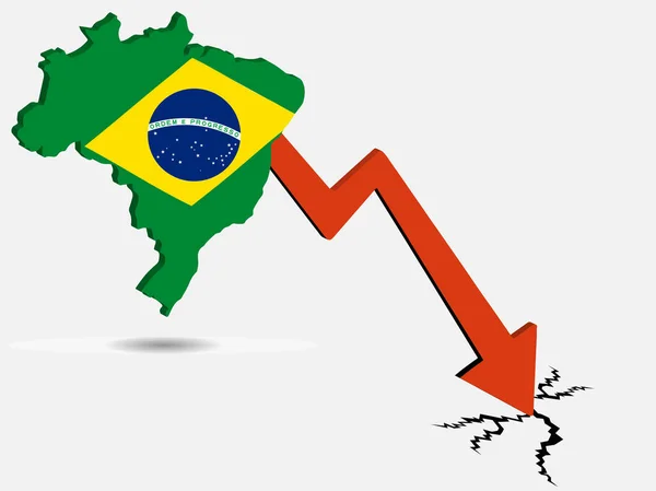 Brazilië economisch crisisconcept Vectorillustratie — Stockvector