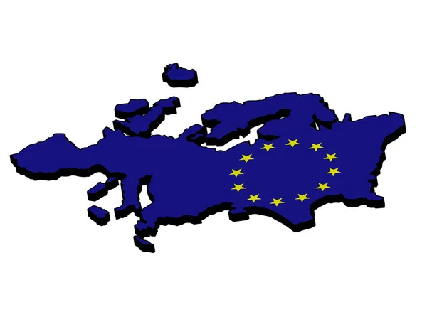 Europa mapa bandeira 3d Vector ilustração eps 10 — Vetor de Stock