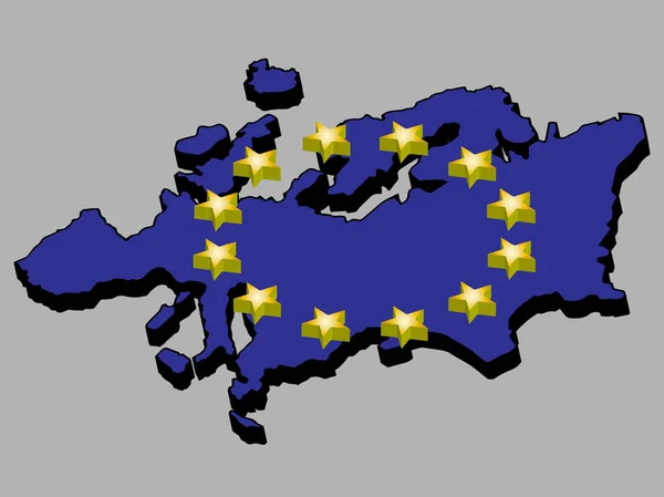 Europa mapa bandeira 3d Vector ilustração eps 10 — Vetor de Stock