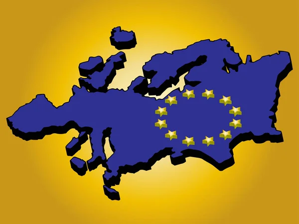 Europa mapa bandeira 3d Vector ilustração eps 10 — Vetor de Stock