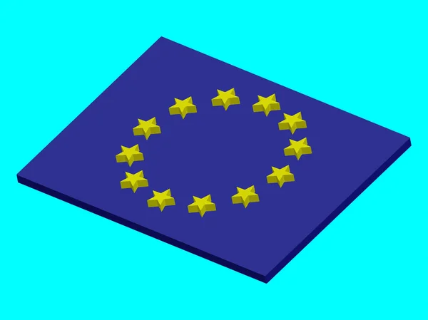 Drapeau de l'Union européenne Illustration vectorielle 3d eps 10 — Image vectorielle