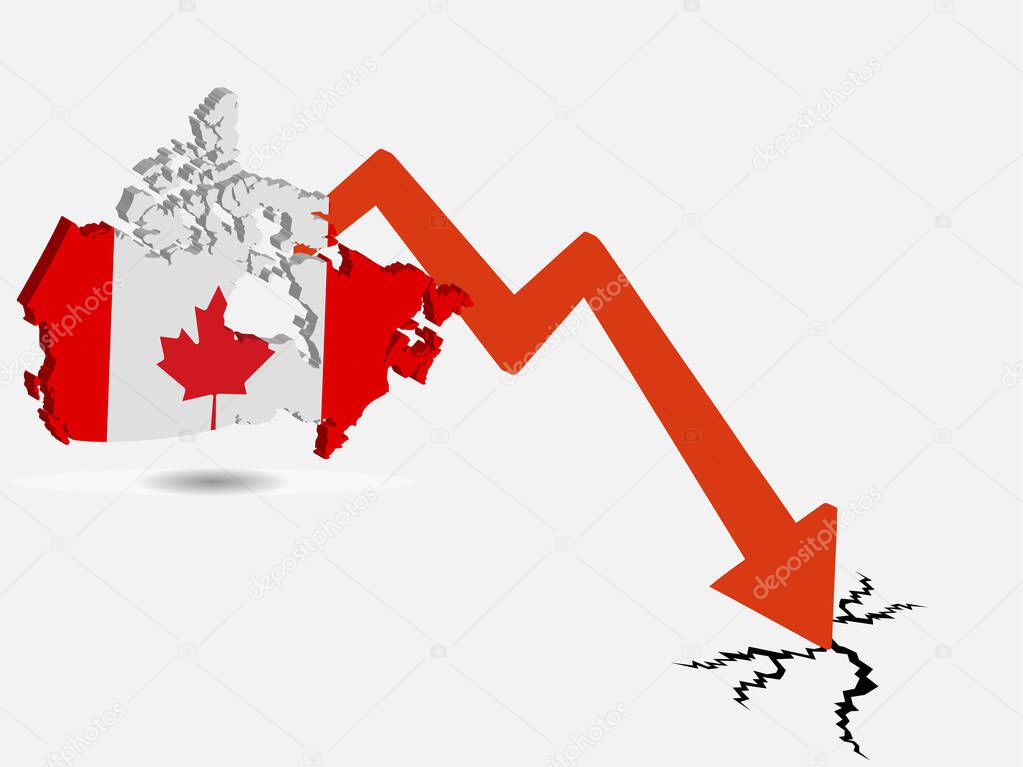 Canada economic crisis concept Vector illustration