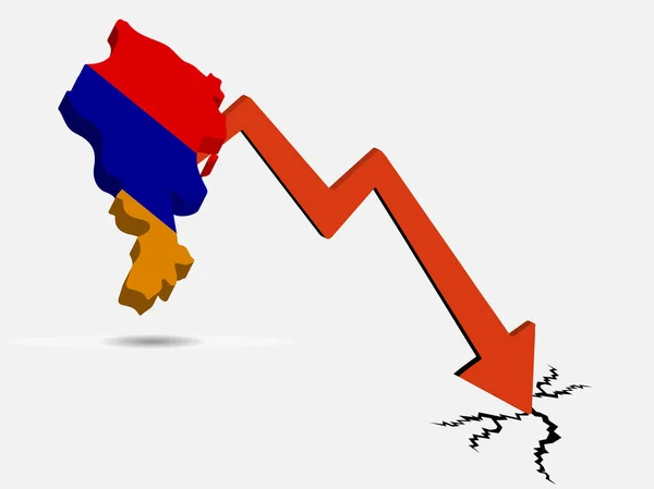 Armeense economische crisis concept Vector illustratie — Stockvector