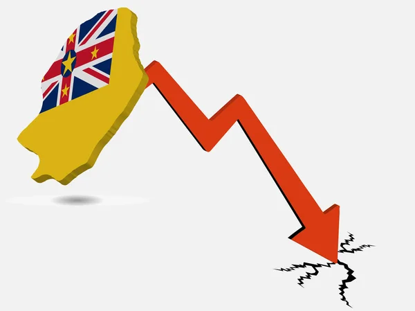 Niue economische crisis concept Vector illustratie — Stockvector