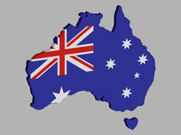 3d Αυστραλία σημαία χάρτη Διάνυσμα εικονογράφηση — Διανυσματικό Αρχείο
