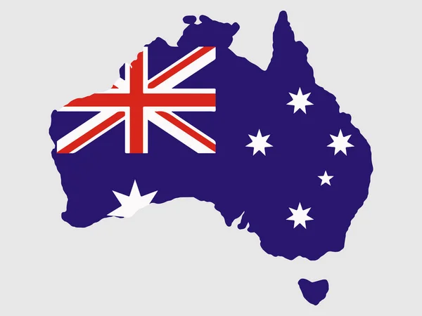 Australia flag map Vector illustration — ストックベクタ