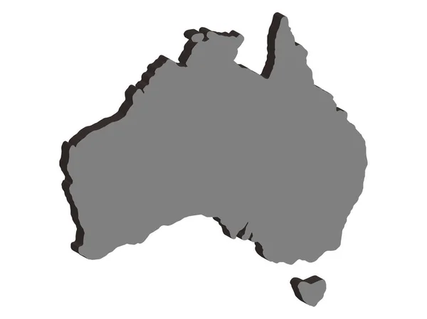 3D Australia mapa Vector ilustración — Vector de stock