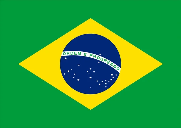 Bandiera nazionale del Brasile Illustrazione vettoriale eps 10 — Vettoriale Stock