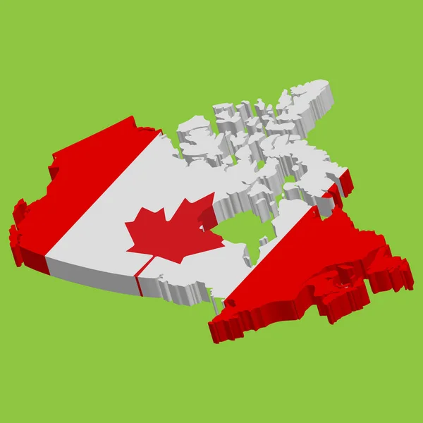 3D Canadá mapa Bandeira Vector ilustração eps10 — Vetor de Stock