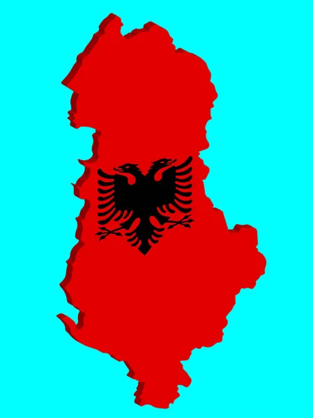3D Albania Mapa Bandera Vector ilustración eps 10 — Vector de stock