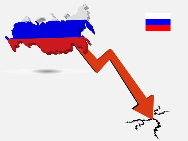 Rusia concepto de crisis económica Vector — Vector de stock