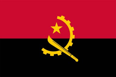 Ulusal Angola Bayrağı. Vektör illüstrasyonu 10 puan