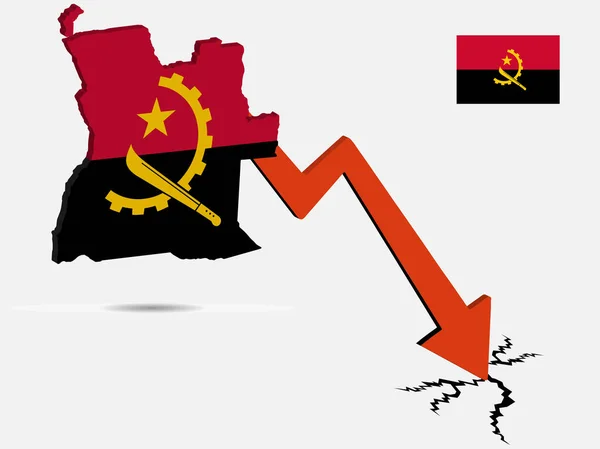 Angola concetto di crisi economica Illustrazione vettoriale — Vettoriale Stock