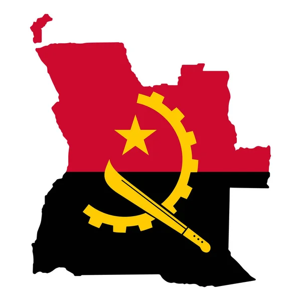 Angola harita bayrağı. Vektör illüstrasyonu 10 puan. — Stok Vektör