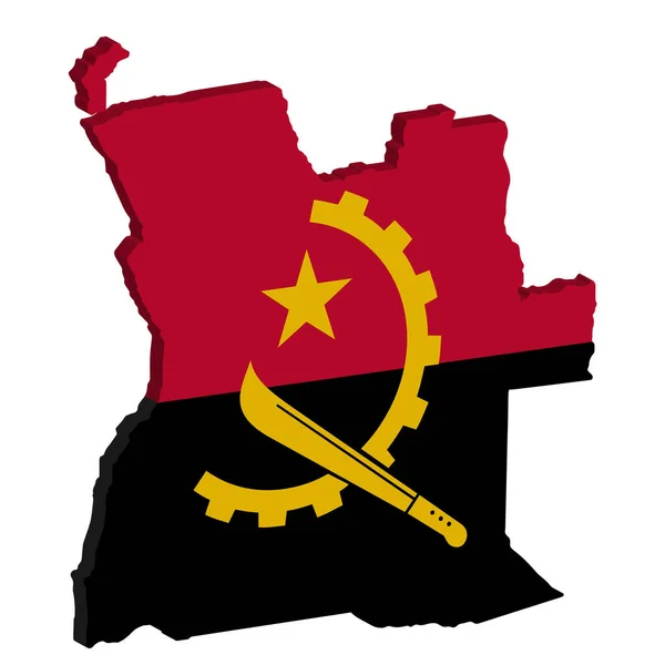 Angola mapa bandera .Vector ilustración eps 10 — Vector de stock