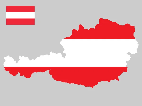 Avusturya Harita ve Bayrak Vektörü illüstrasyonu 10 puan — Stok Vektör