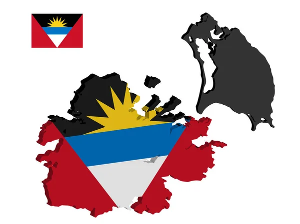 Antigua och Barbuda karta och flagga vektor — Stock vektor