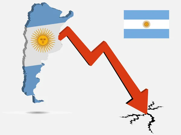 Concepto de crisis económica Argentina Ilustración vectorial — Archivo Imágenes Vectoriales