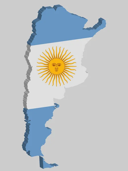 Argentine carte drapeau Illustration vectorielle 3D — Image vectorielle