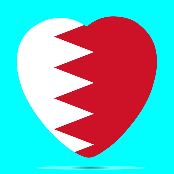 Bahrain Flagge in Herzform Vektor 3d — Stockvektor