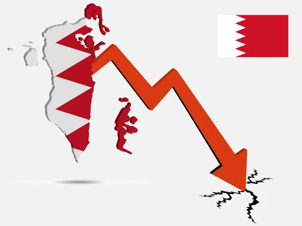 Bahrain Wirtschaftskrise Konzept Vektor Illustration — Stockvektor