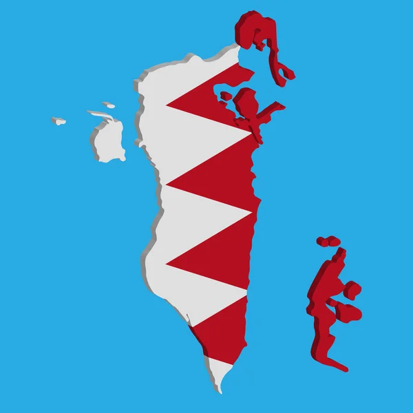 3d Bahrain Map Flaggenvektor Abbildung Folge 10 — Stockvektor
