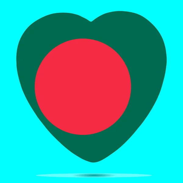 Bangladesh Vlag in hartvorm Vector illustratie eps 10 — Stockvector