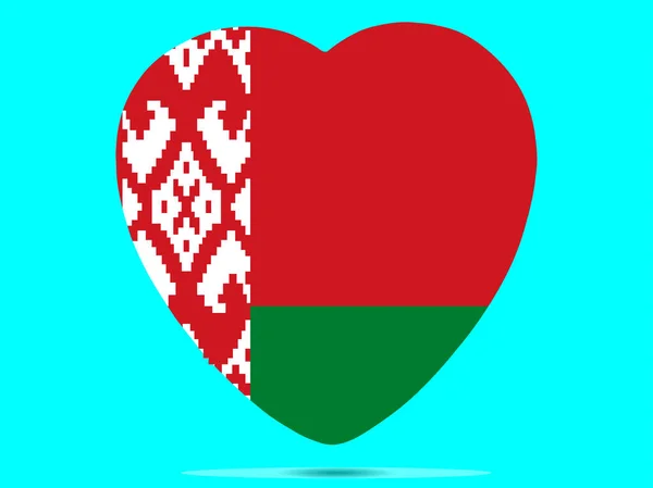 Belarus Flag In Heart Shape Vector illustration eps 10 — Stock Vector