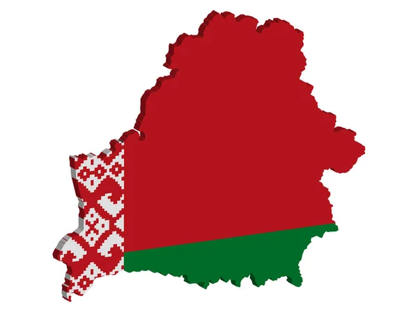 Weißrussland Karte Flagge 3d Vektor Illustration Folge 10 — Stockvektor