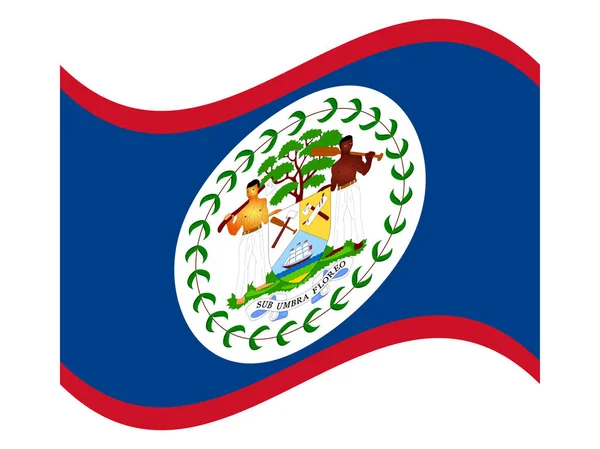 Bandiera d'Onda del Belize.Illustrazione vettoriale eps 10 — Vettoriale Stock