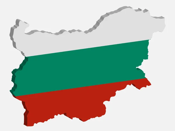 Bulharsko Mapa vlajka 3d vektorové ilustrace eps 10 — Stockový vektor