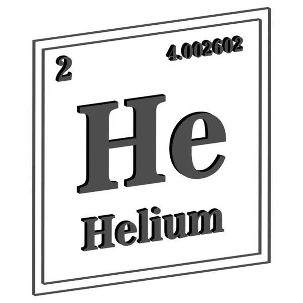 Helium Periodik Tabel Elemen Vektor 3D gambar eps 10 - Stok Vektor