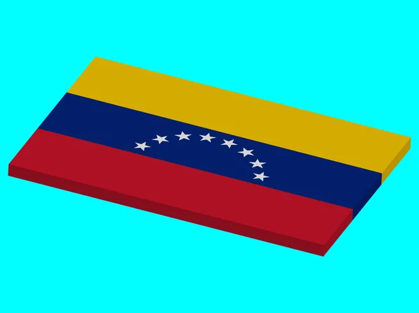 Drapeau du Venezuela Illustration vectorielle 3D eps 10 — Image vectorielle