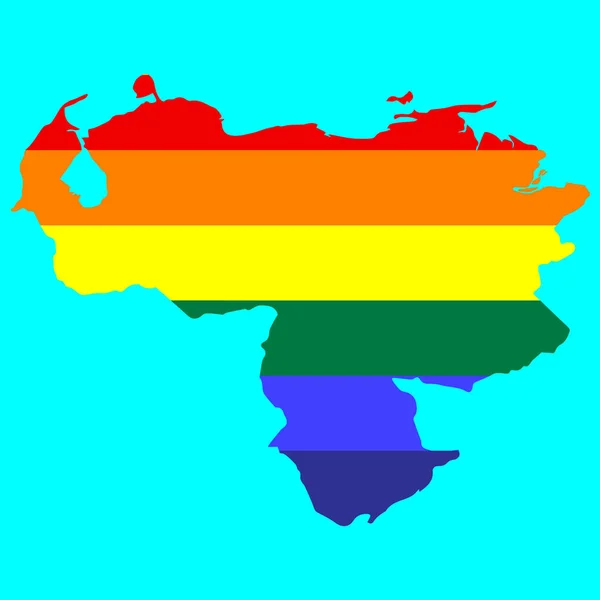 Mapa de la bandera LGBT de Venezuela vector — Vector de stock