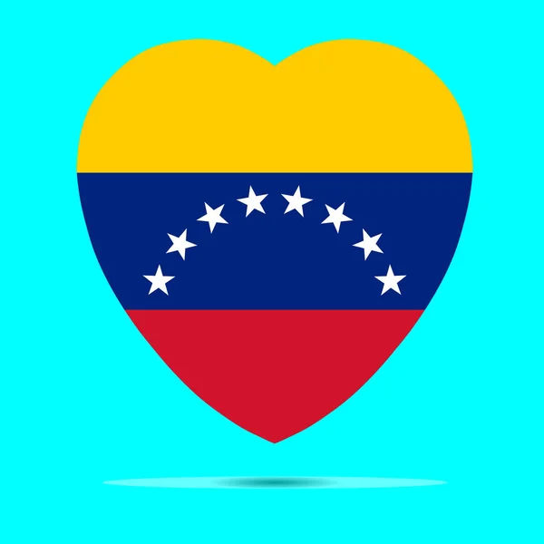 Venezuela flagga i hjärtat form vektor — Stock vektor