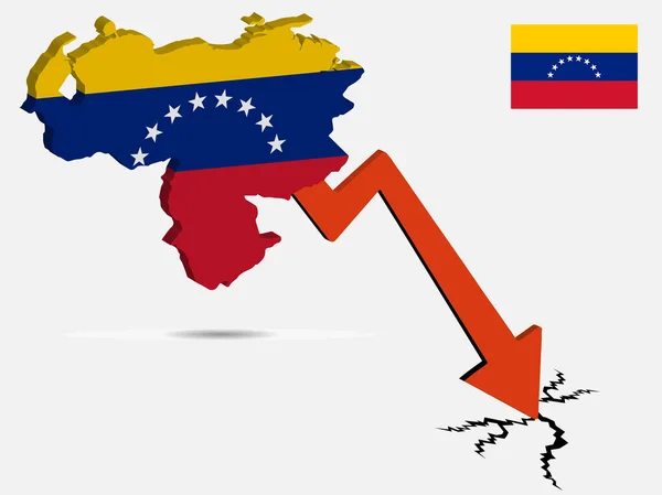 Venezuela wirtschaftskrise konzept vektor illustration — Stockvektor