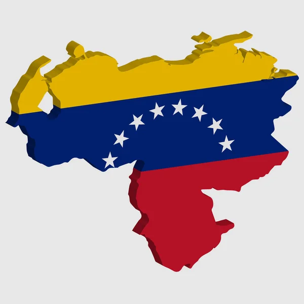 Venezuela karta flagga 3d vektor illustration eps 10 — Stock vektor