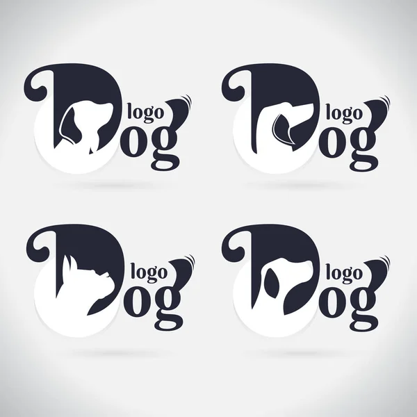 Logo Chien Logo Collection Animal Police Forme Libre Symbole Résumé — Image vectorielle