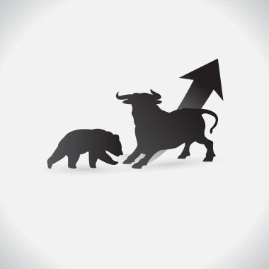 Görünümleri boğa ve ayı çizelgeleri şekillerden. Beyaz arka plan üzerinde. vektör. Resimde. logosunu görmeniz gerekir. sembolü. soyut. tasarım. Hayvanlar. logosunu görmeniz gerekir. Büyüyen iş Pazar