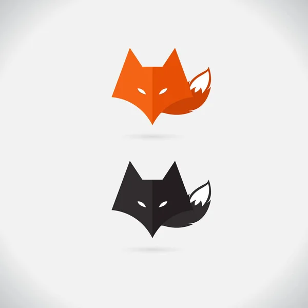 Gesicht Fuchs Logo Weiß Und Schwarz Auf Weißem Hintergrund Vektor — Stockvektor