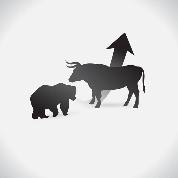 Býk Medvěd Tvary Které Vypadají Jako Vyrobené Grafů Bílém Pozadí — Stockový vektor