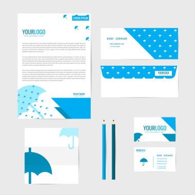 Kurumsal kimlik şablonu. İş. İş kartı kalem. Kitap. mektup. vektör