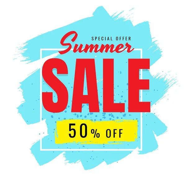 Yaz Satılık beyaz arka plan üzerinde % 50 indirim. vektör. afiş. İş