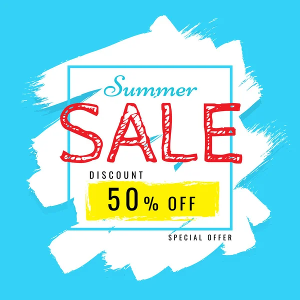 Yaz Satılık beyaz arka plan üzerinde % 50 indirim. vektör. afiş. İş